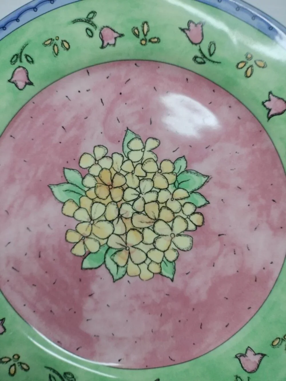 Sango Watercolor Blueberry Sky Salad Plates  7 3/4